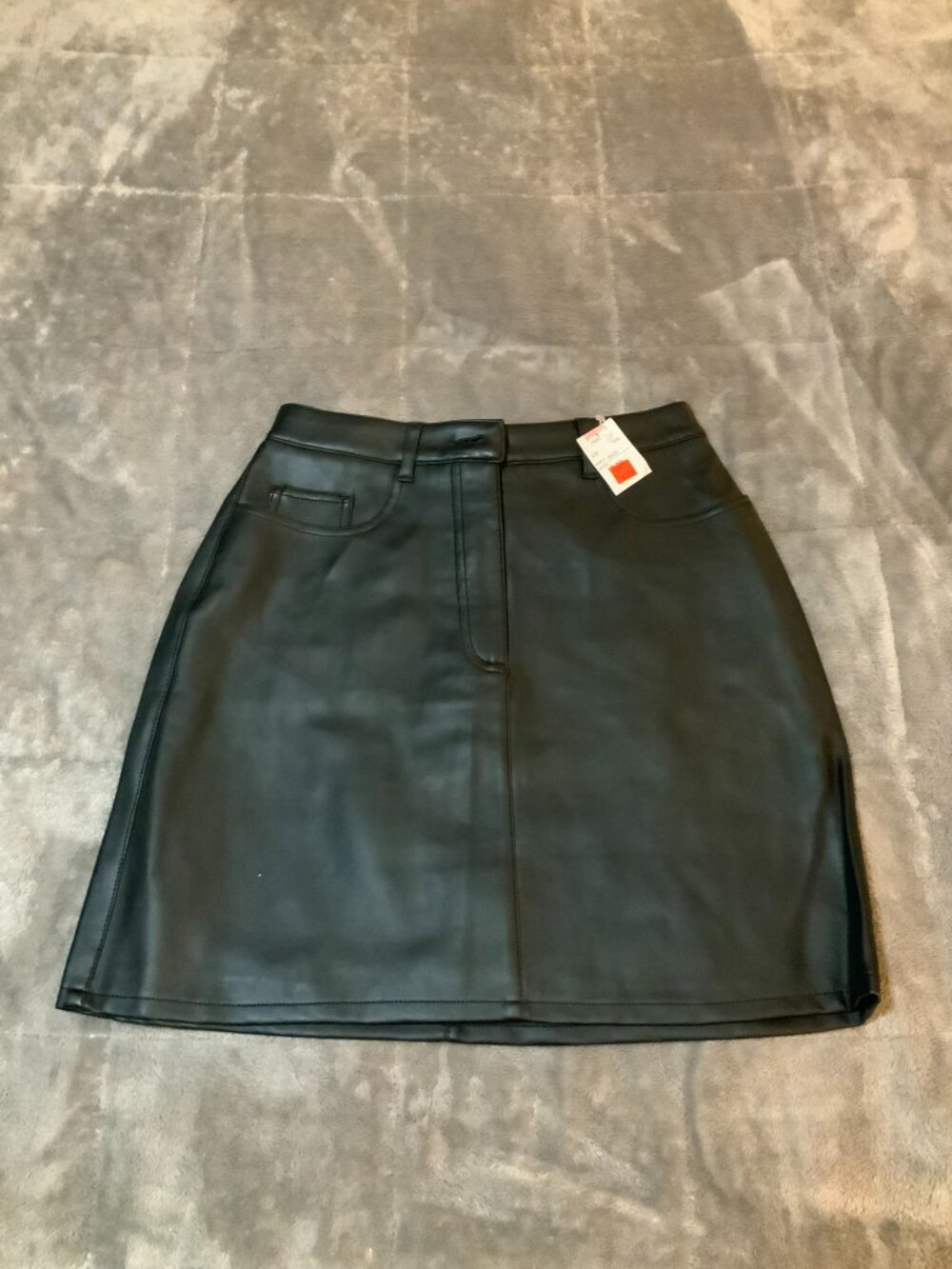NWT NY Jeans (New York & Co) Women's Size 8 Black Polyvinyl Skirt (1269)